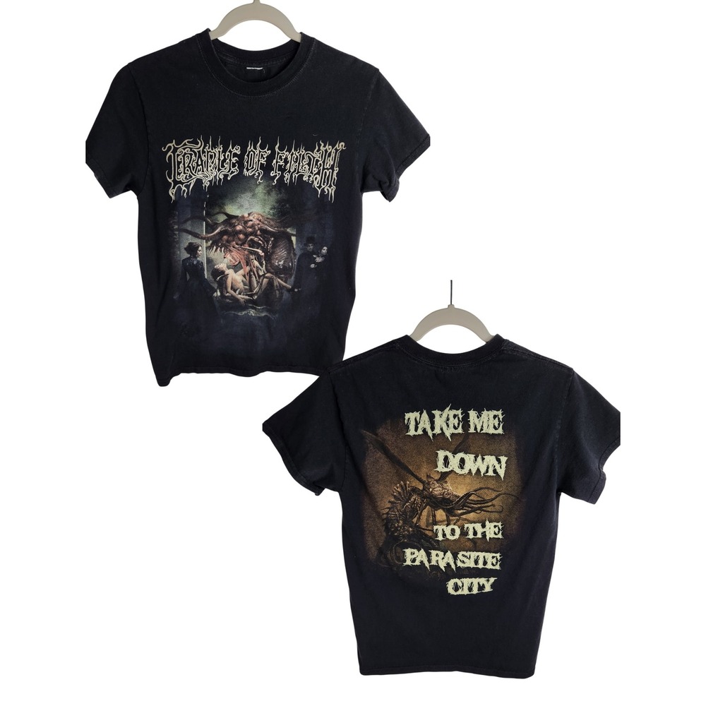 Cradle Of Filth RARE Tee XS/S Extreme Metal Take Me Down To The Parasite City